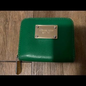 Michael Kors Green Zip around Wallet